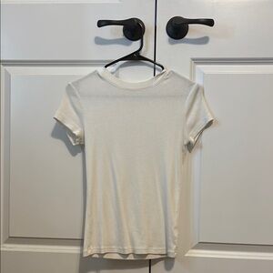Classic White Short Sleeve T-Shirt Ribbed